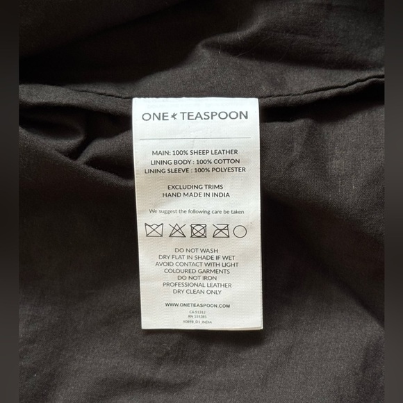 New One teaspoon Lamb leather Heartbreak Hotel Moto Motorcycle Jacket Eyelet - Picture 5 of 6